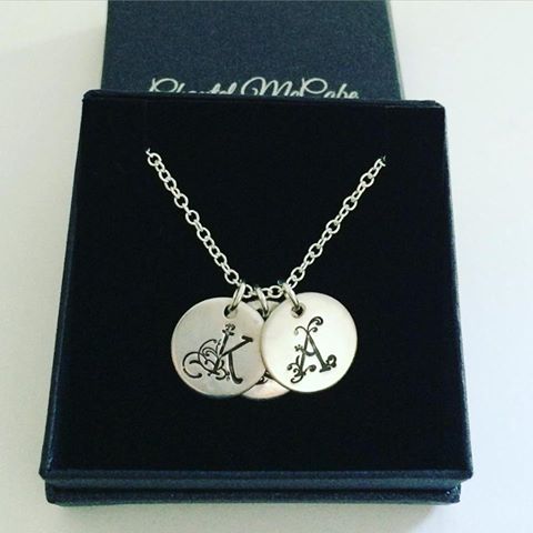 monogram sterling silver necklace